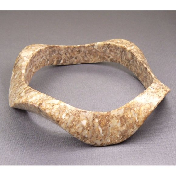 Unique Marble Curved Wave Bangle BRACELET - Picture 3 of 3